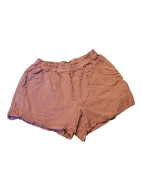 Relaxed Elastic-Waist Women's Tencel Shorts in Dusty Rose